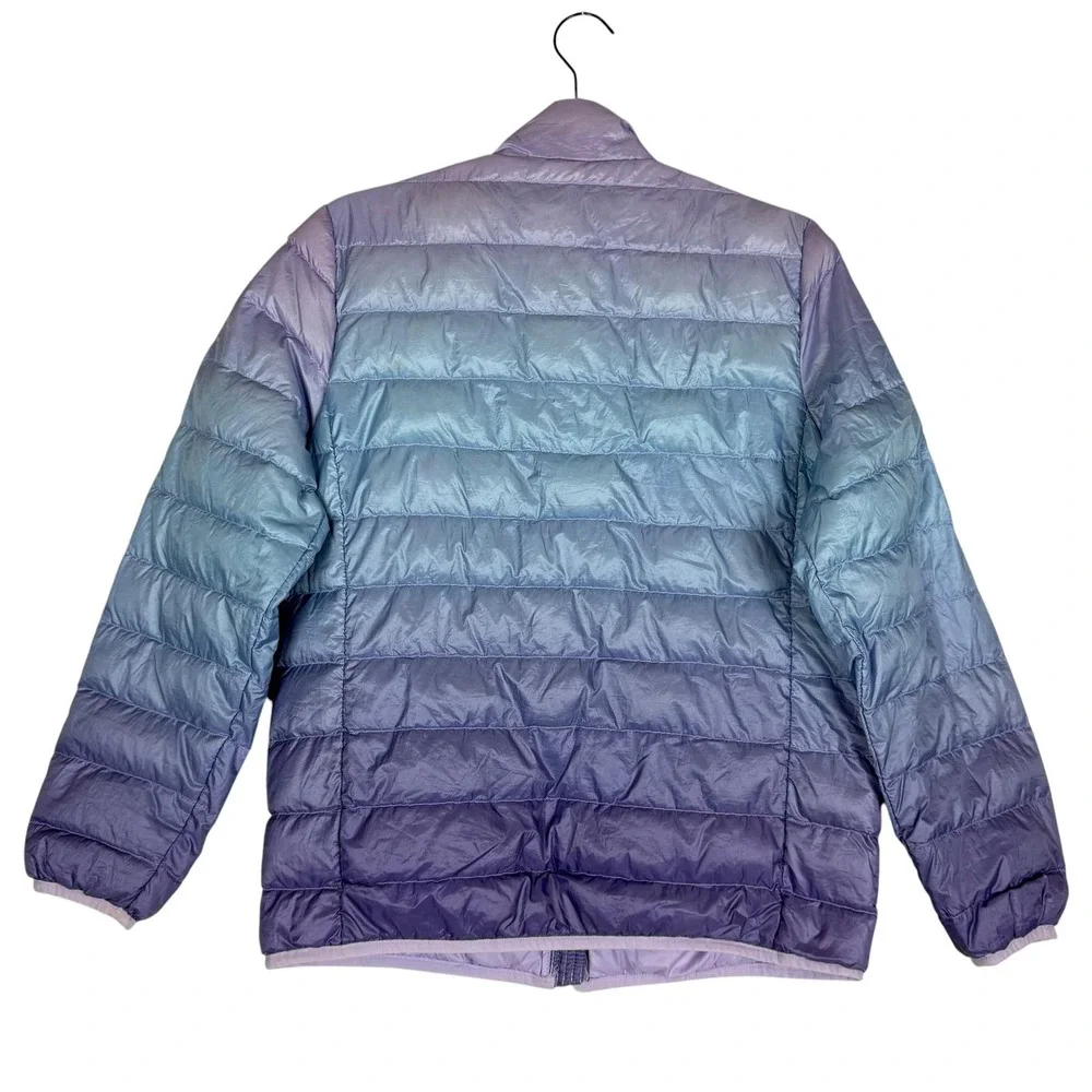 Eddie Bauer Jacket Kids 14-16 Purple Ombre Down Puffer‎ Full Zip Winter Warm
